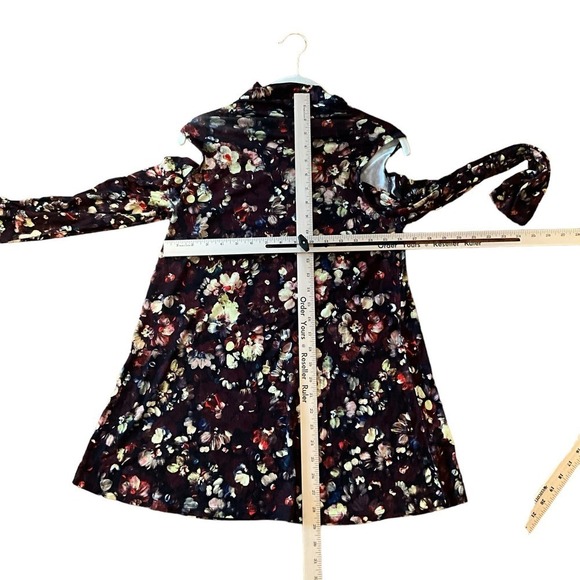 Cupid Blouse Top Women Size M Multicolor Floral Turtle Neck Long Sleeve Pullover - Picture 7 of 7